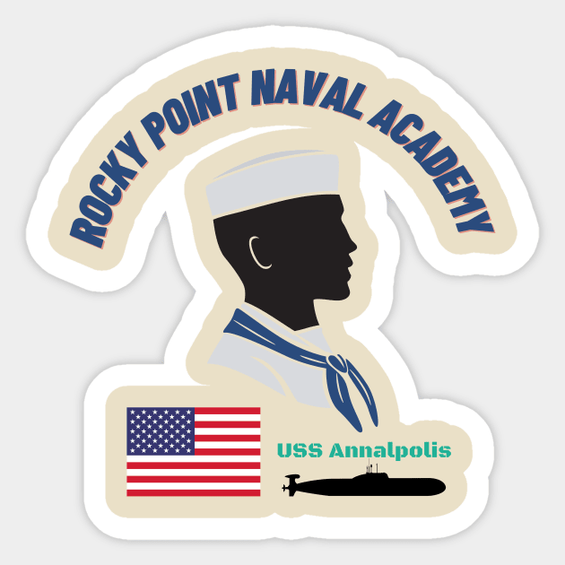 Rocky point naval academy Sticker by Benjamin Customs